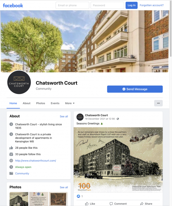 News Chatsworth Court London W8